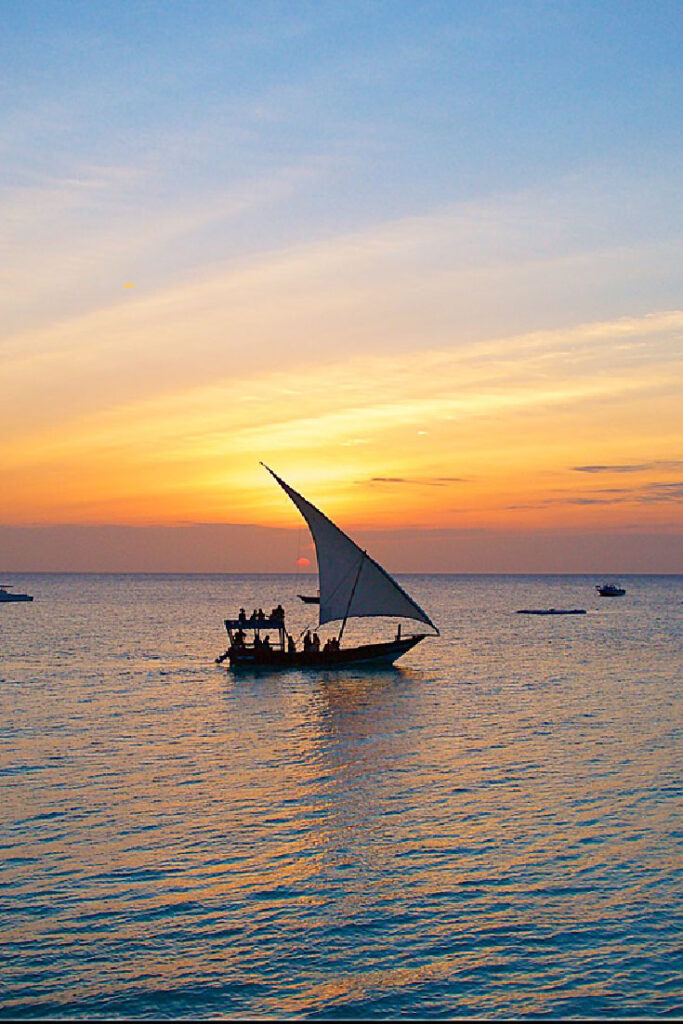 Zanzibar en safari dhow sunset